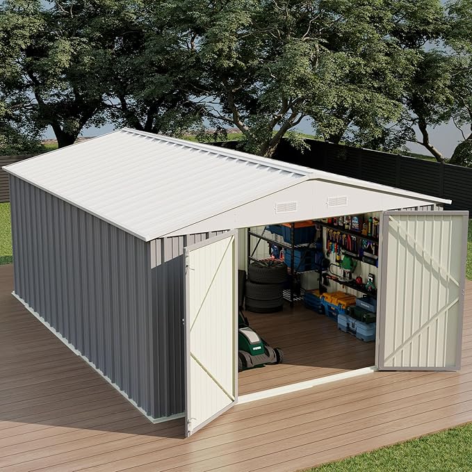 Devoko 10x12 FT Outdoor Storage Shed, Large Metal Storage Sheds with Lockable...