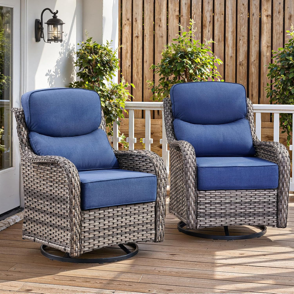 Belord Luxury 6" Thick Cushioned Outdoor Swivel Rocker Patio Chairs of 2...