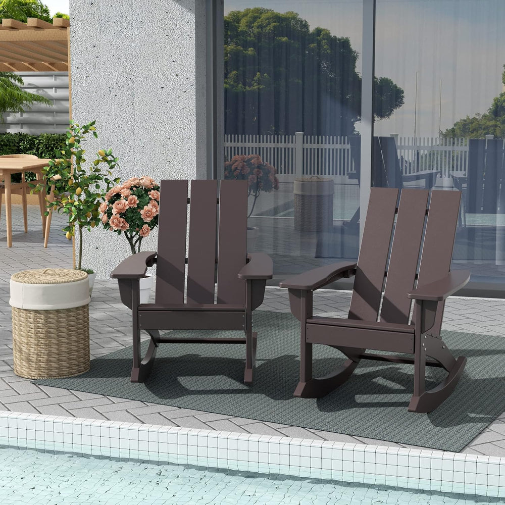 WestinTrends Ashore Patio Rocking Chairs Set of 2, All Weather Poly Lumber Pl...