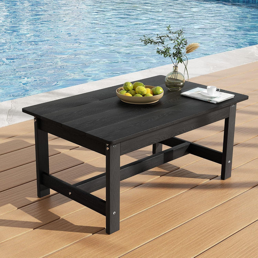 HDPE Outdoor Coffee Table, Black