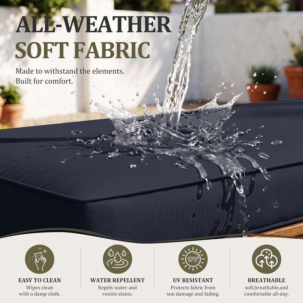 3 Pcs Outdoor Patio Furniture Cushion Replacement Cover, Cover Only
