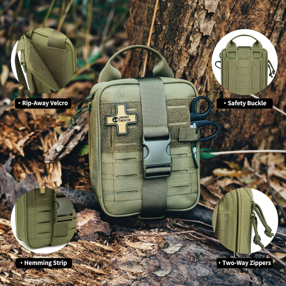 RHINO RESCUE Survival First Aid Kit for Hiking, Backpacking