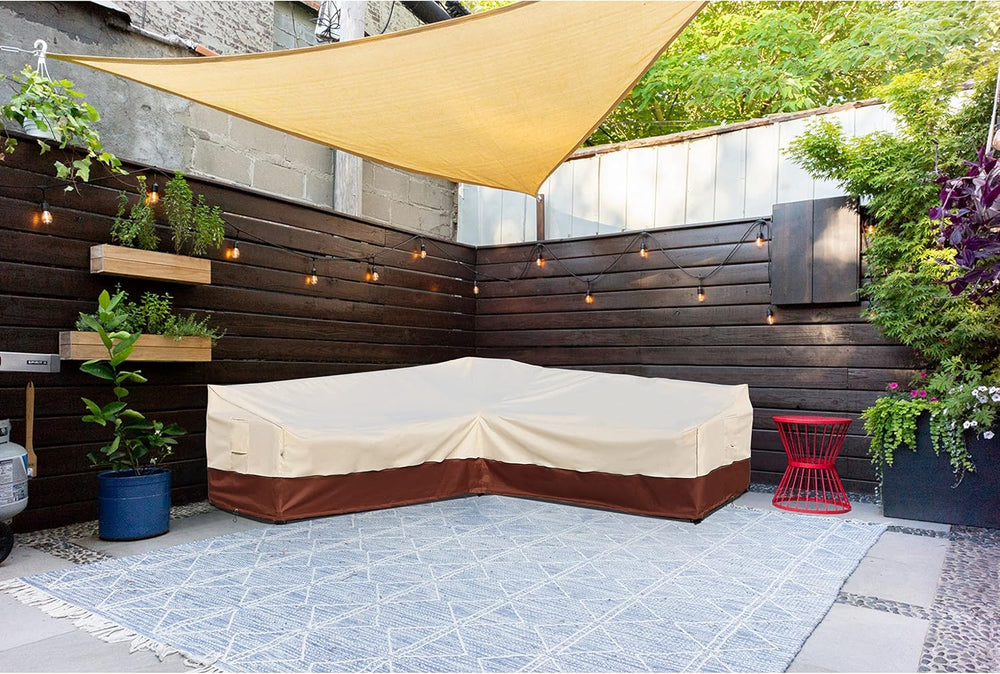 Outdoor Sectional Cover, 90-inch V-Shaped Patio Furniture Sofa Covers Waterpr...
