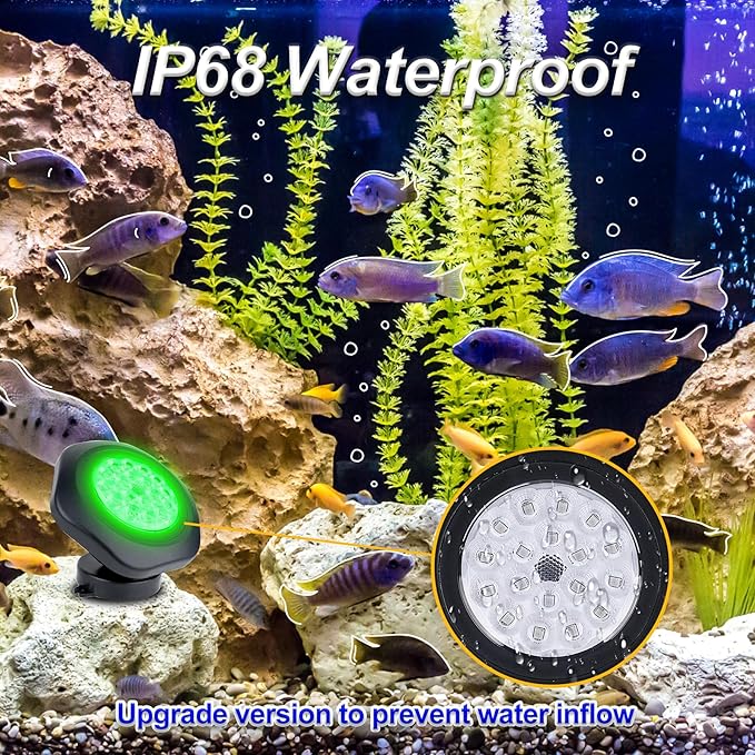 Solar Pond Lights, 18 LED Super Bright RGB LED Underwater Spotlights Color Ch...