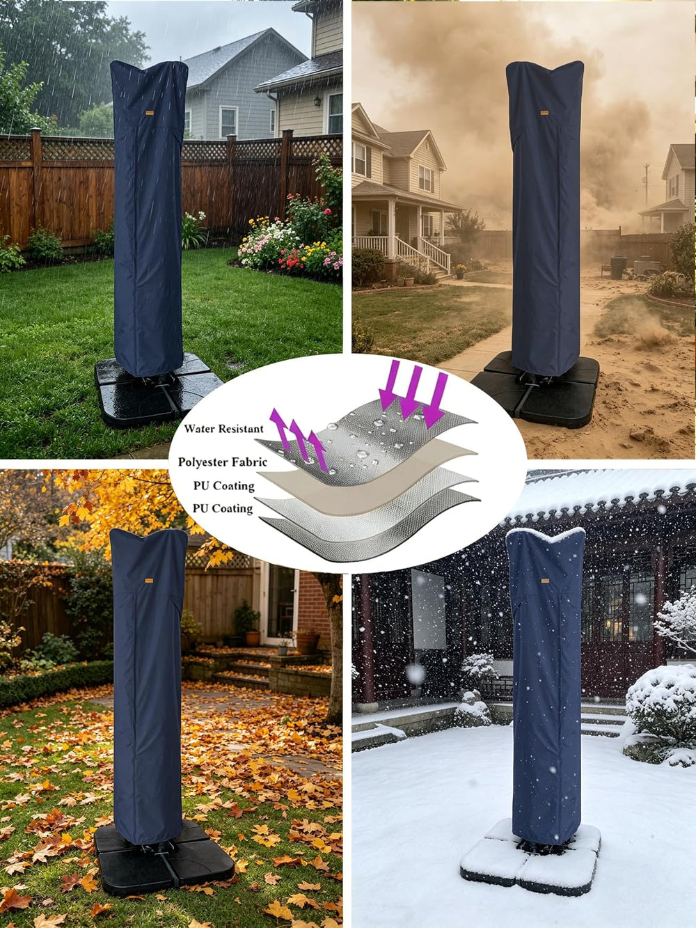 Patio Umbrella Cover for 9'-13' Offset/Cantilever Umbrellas