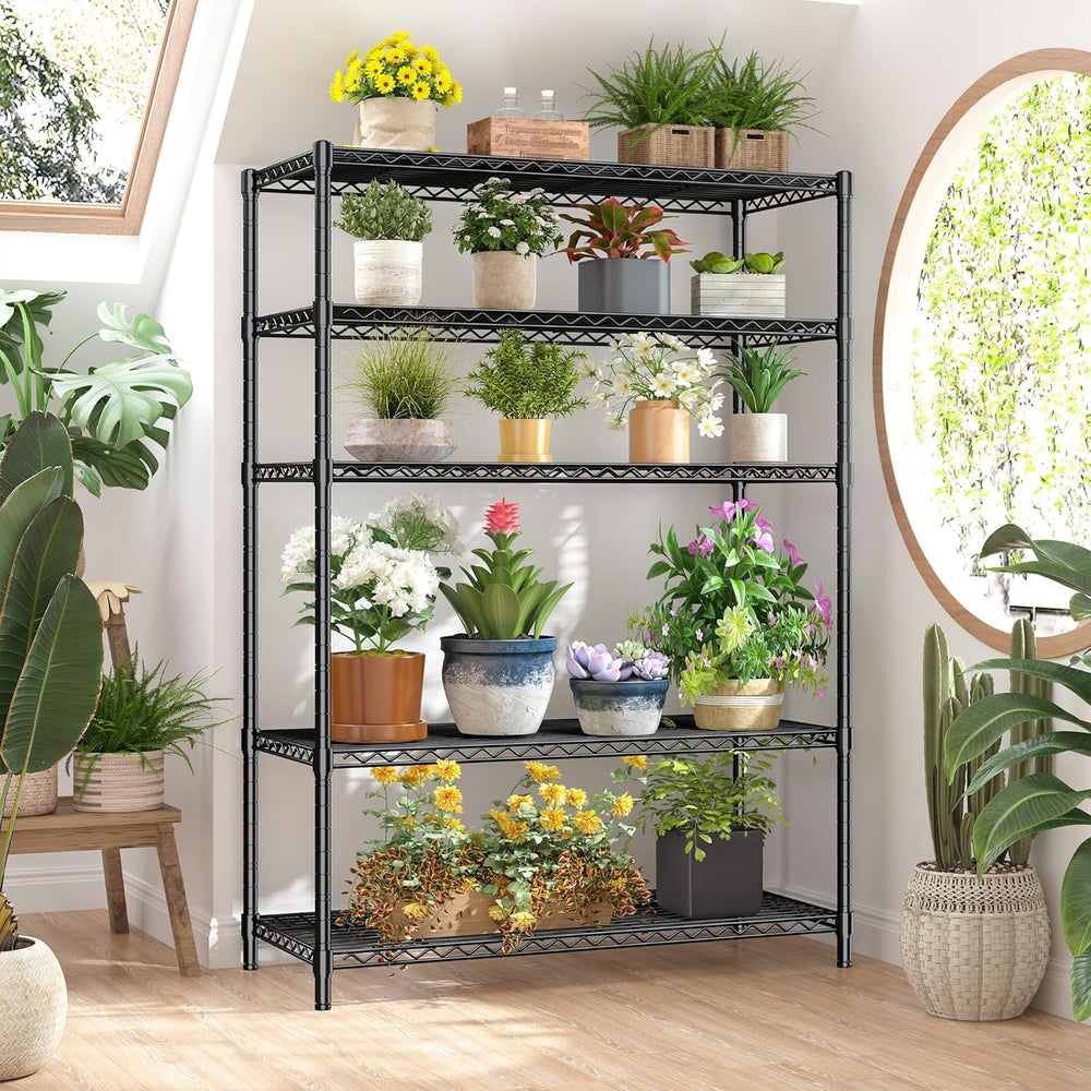 5-Tier Adjustable Storage Shelves, 71" H Shelving Unit for Pantry