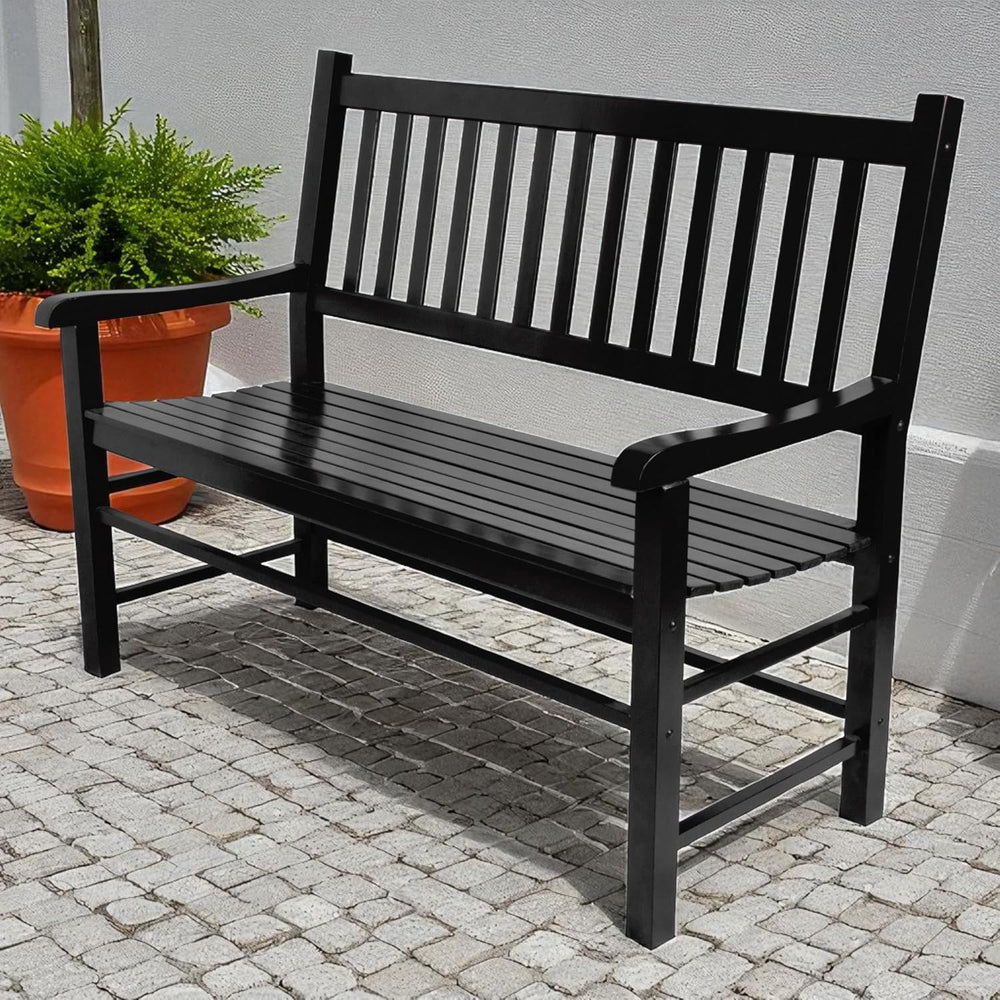 Shine Company Eden Outdoor Garden Bench, Black