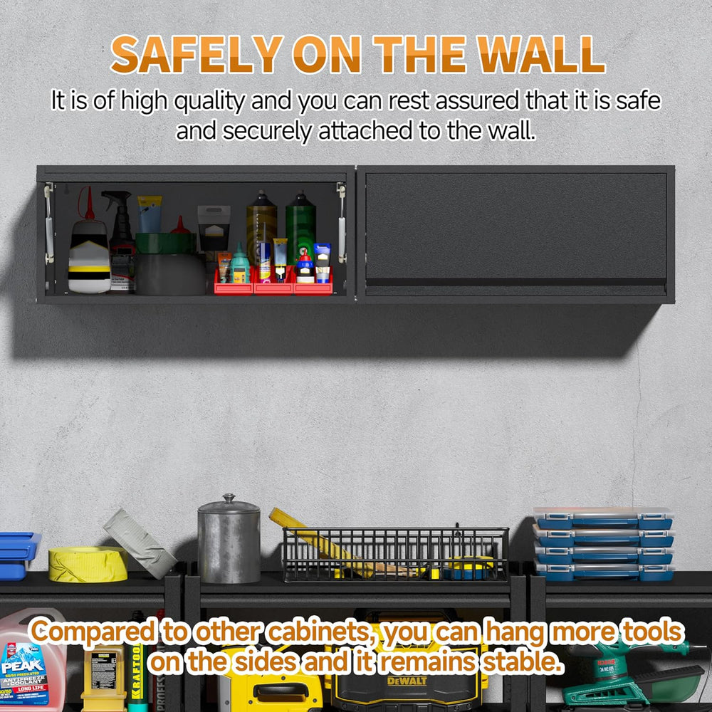 Metal Garage Wall Cabinet with Up-Flip Door,Steel Upper Storage Cabinet with ...