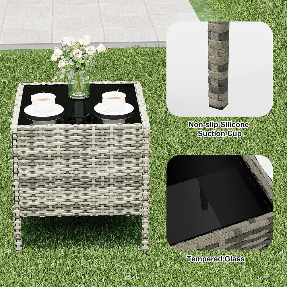 GAOMON 3 Pieces Patio Furniture Sets, Outdoor PE Rattan Porch Chairs with Sof...