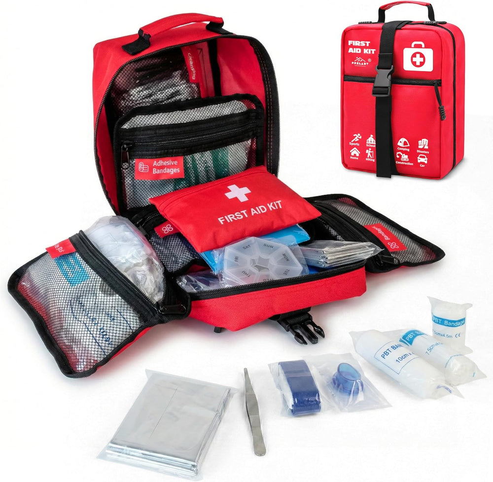 556 Piece Premium Large First Aid Kit, Survival Medical Bag with Labelled Com...
