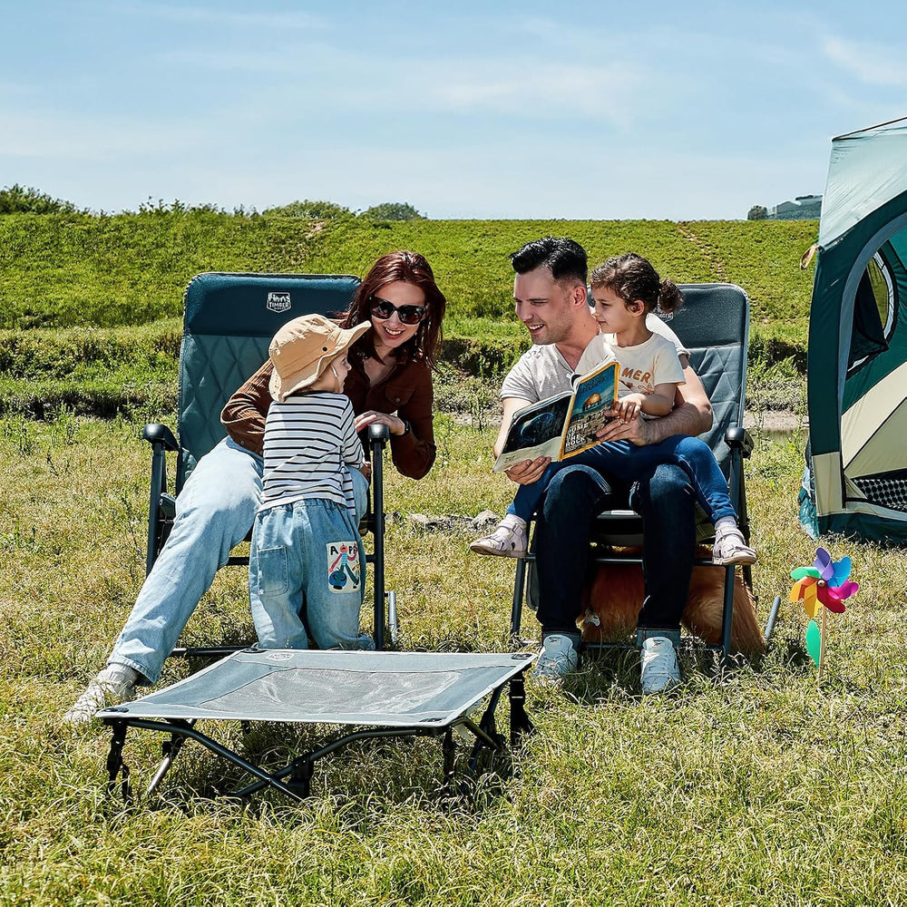 Timber Ridge 3-Level Adjustable Rocking Camping Chair, Ergonomic Padded High ...