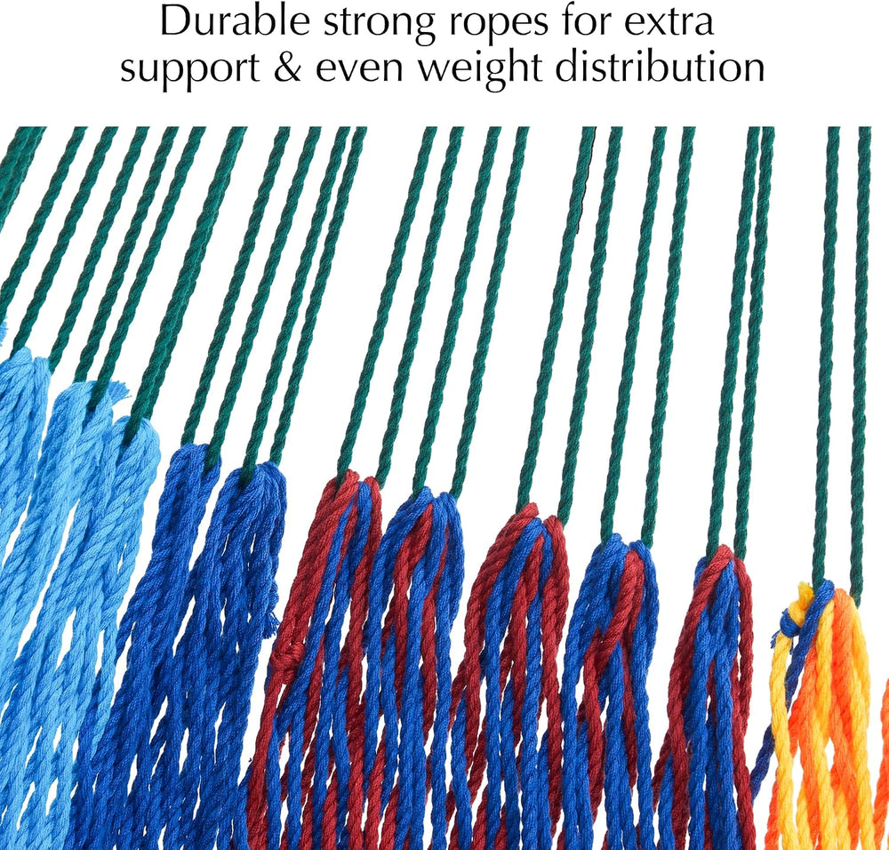 Handwoven Rope Mayan Hammock for Outside, 600 lbs Capacity