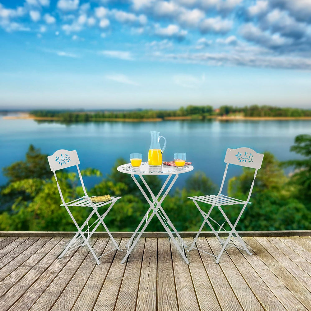 Alpine Corporation Indoor/Outdoor 3-Piece Bistro Set Folding Table and Chairs...