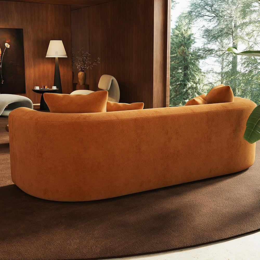 94.5" Modern Curved Sofa Couches for Living Room, Oversized 3 Seat, Orange