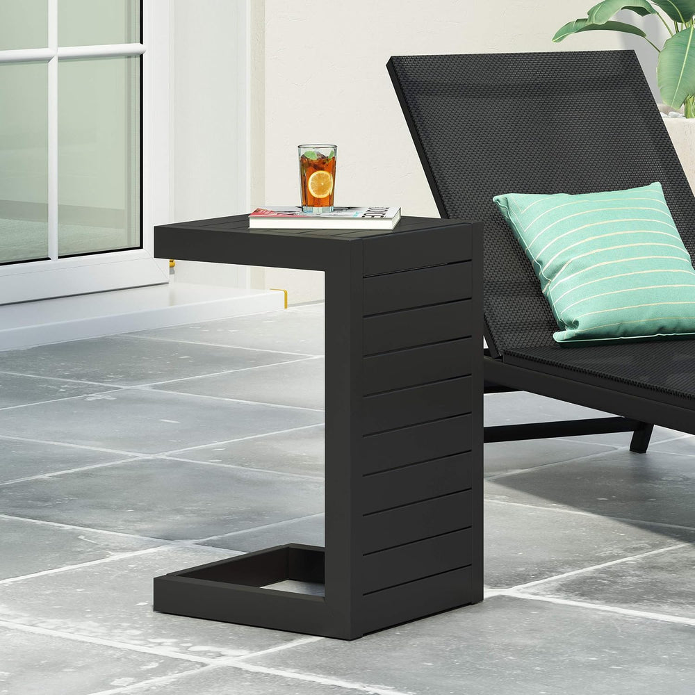 Christopher Knight Home Jesse Coral Outdoor Modern Aluminum C-Shaped End Tabl...