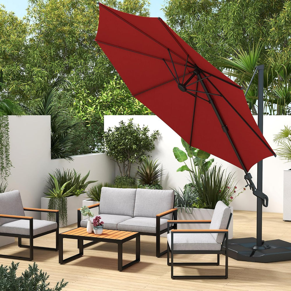 Abba Patio 10FT Vienna Offset Patio Umbrella Outdoor Cantilever Umbrella with...