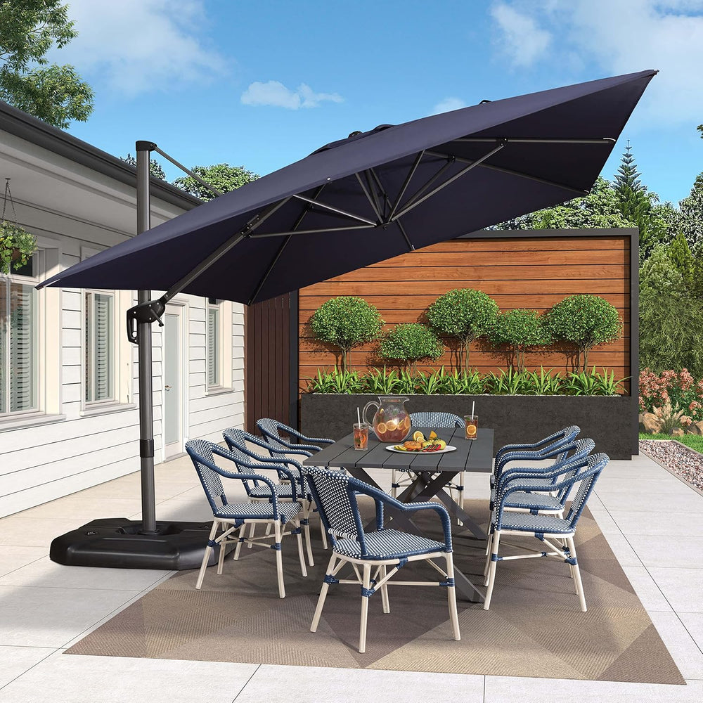 PURPLE LEAF Patio Cantilever Umbrella 10' x 13' Large Space for Pool ...