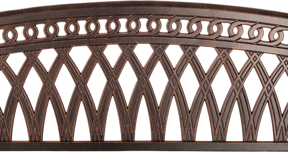 Patio Sense Simone Cast Aluminum Patio Bench, One Size, Antique Bronze Finish