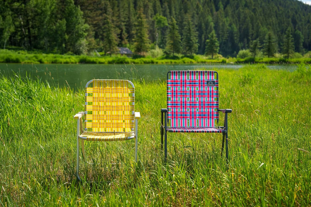 MOUNTAIN SUMMIT GEAR Retro Webbed Camping Chair - Lightweight, Foldable, Dura...