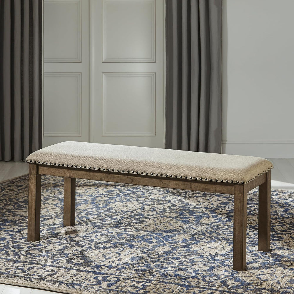 Signature Design by Ashley Moriville Wood Upholstered Dining Bench, Beige