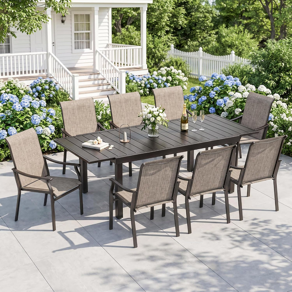 Sophia & William Outdoor Dining Set for 8 with Expandable Metal Table
