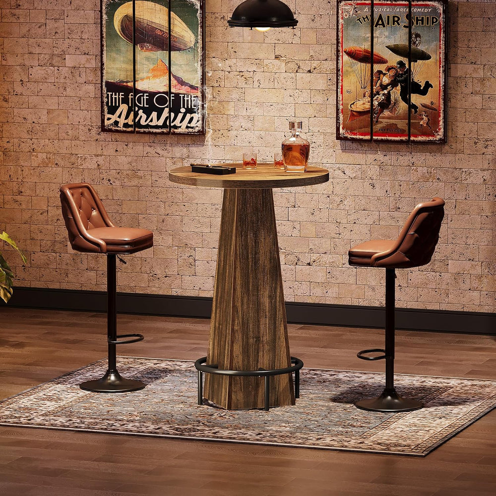 Tribesigns Bistro Pub Table, 37.4" High Round Bar Table for Small Bars, ...