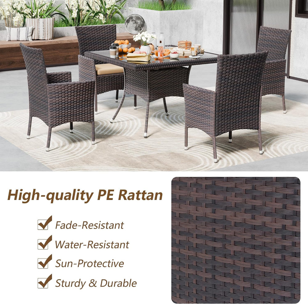 Kullavik 10 Pieces Outdoor Dining Set Patio Rattan Furniture Set,Patio Dining...