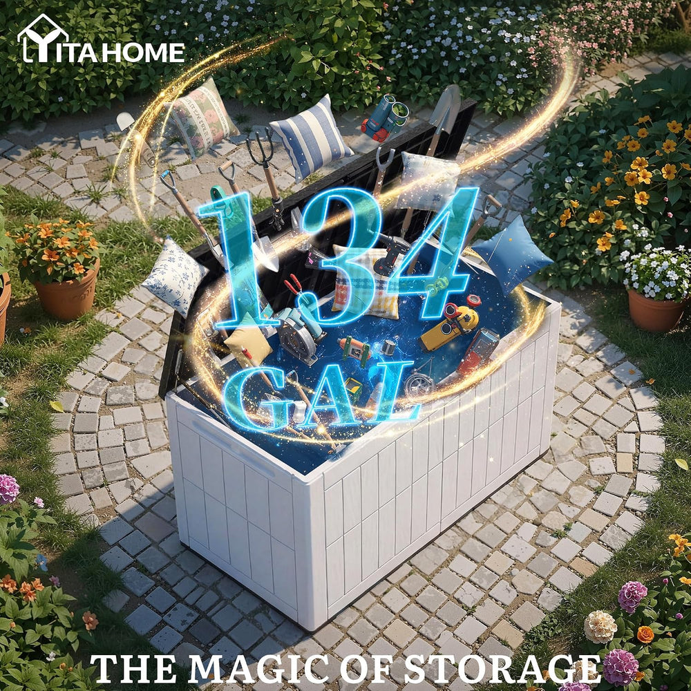 YITAHOME 134 Gallon Large Outdoor Storage Box with Lock