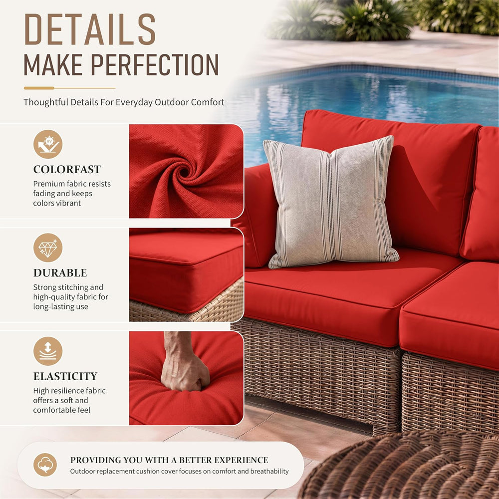 8p Outdoor Cushion Slipcovers Outdoor Patio Cushions Covers Replacement Water...
