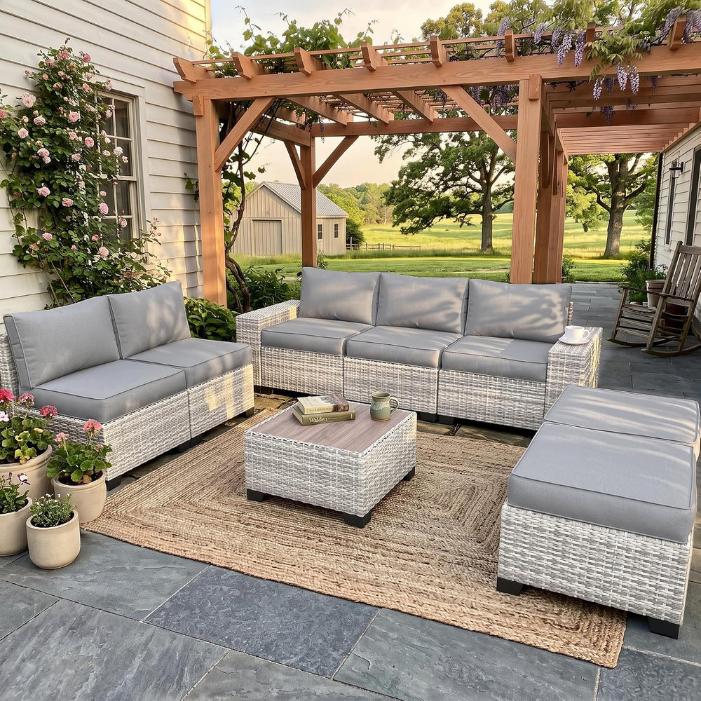 Outdoor Patio Furniture Set PE Wicker Rattan Outdoor Sectional Sofa
