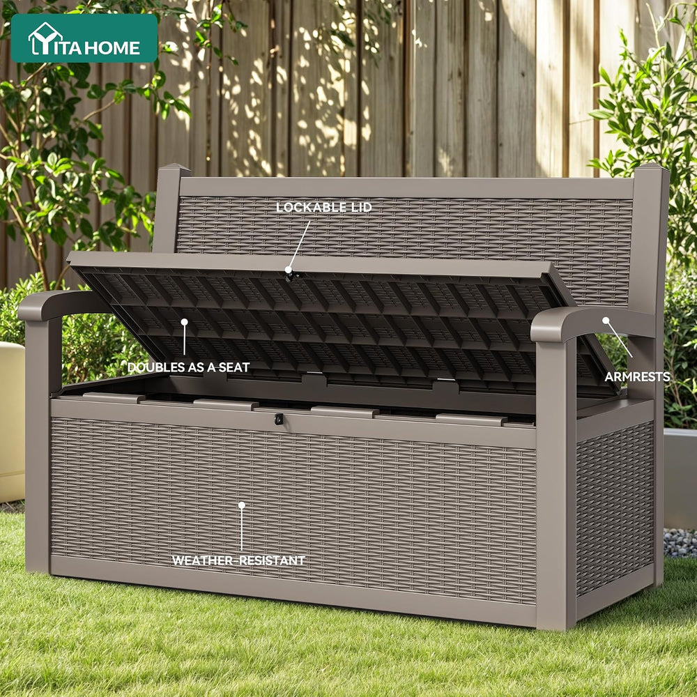 YITAHOME 80 Gallon Storage Bench Deck Box