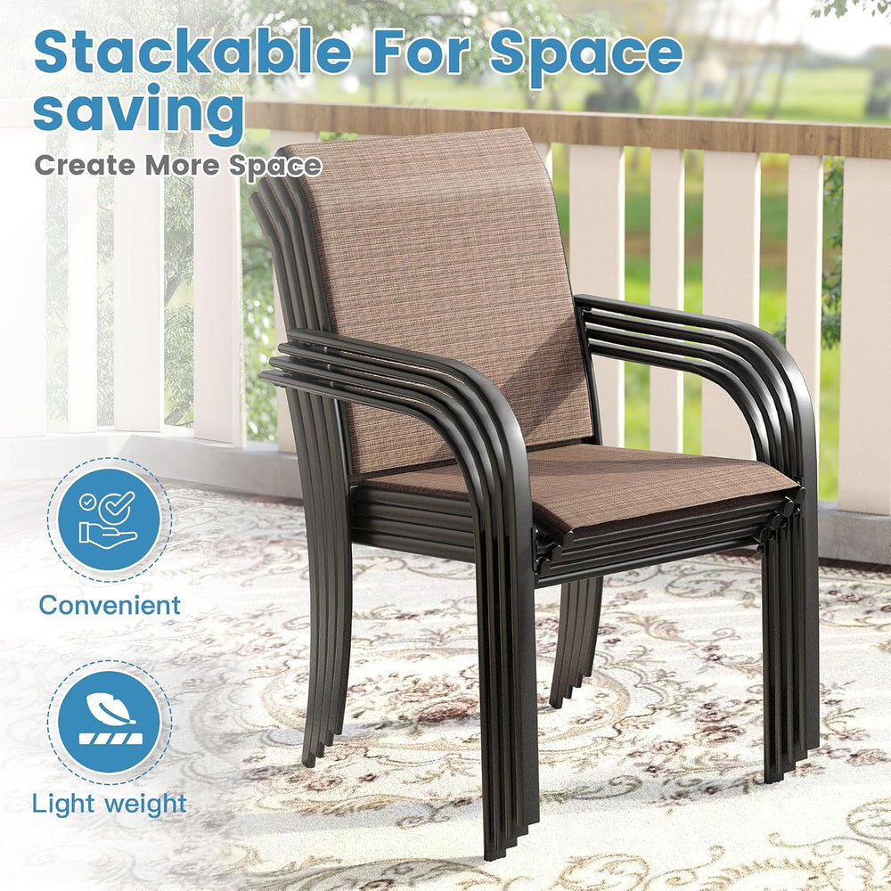 DIFY 3-Piece Outdoor Patio Bistro Dining Set, Black Small Square Dining Table...