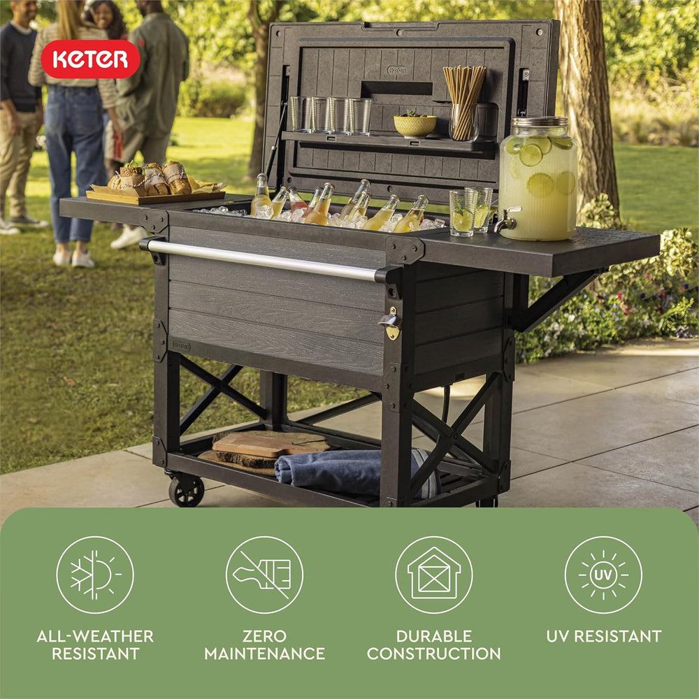 Keter 89.8 Qt Portable Outdoor Patio Cooling Chest, Graphite