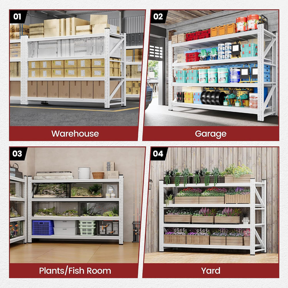 60" Wide Storage Shelves, 5000LBS Garage Shelving Heavy Duty, Standing S...