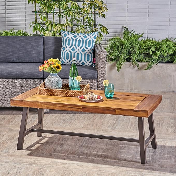 Christopher Knight Home Carlisle Outdoor Acacia Wood Coffee Table, Sandblast/...