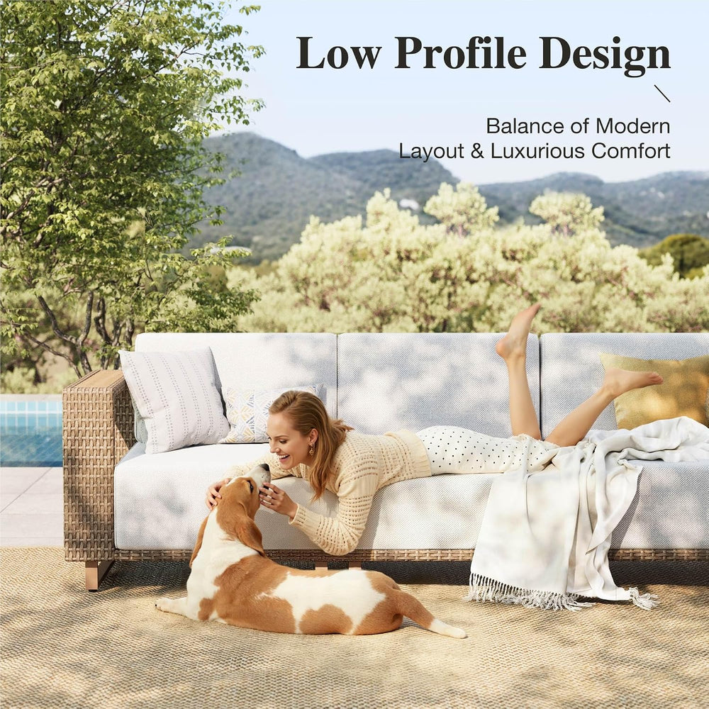 6-Piece Patio Sectional Furniture Set with 10" Thick Cushions