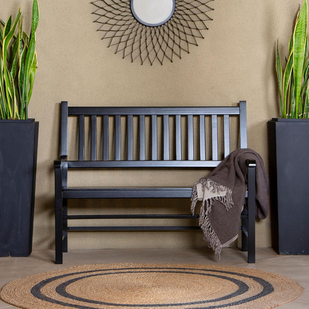 Shine Company Eden Outdoor Garden Bench, Black