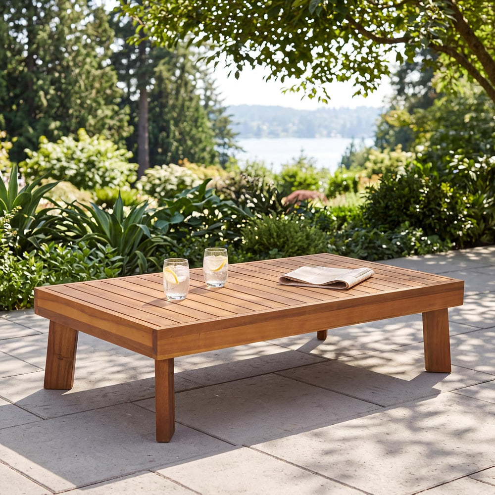Christopher Knight Home Jetta Outdoor Coffee Table, Acacia Wood Accent Table ...