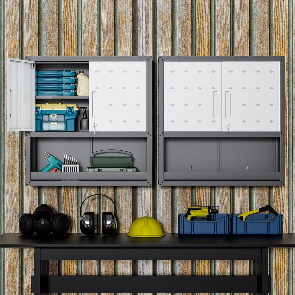 Garage Wall Cabinet,29.5" W Wall Mounted Garage Cabinets with Adjustable...