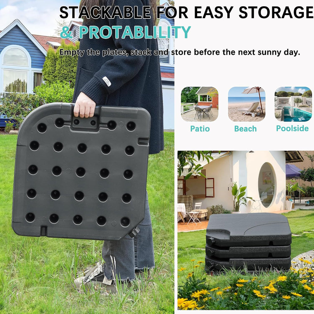 VECELO 4-Piece Heavy-Duty Cantilever Offset Patio Umbrella Base/Stand Outdoor...