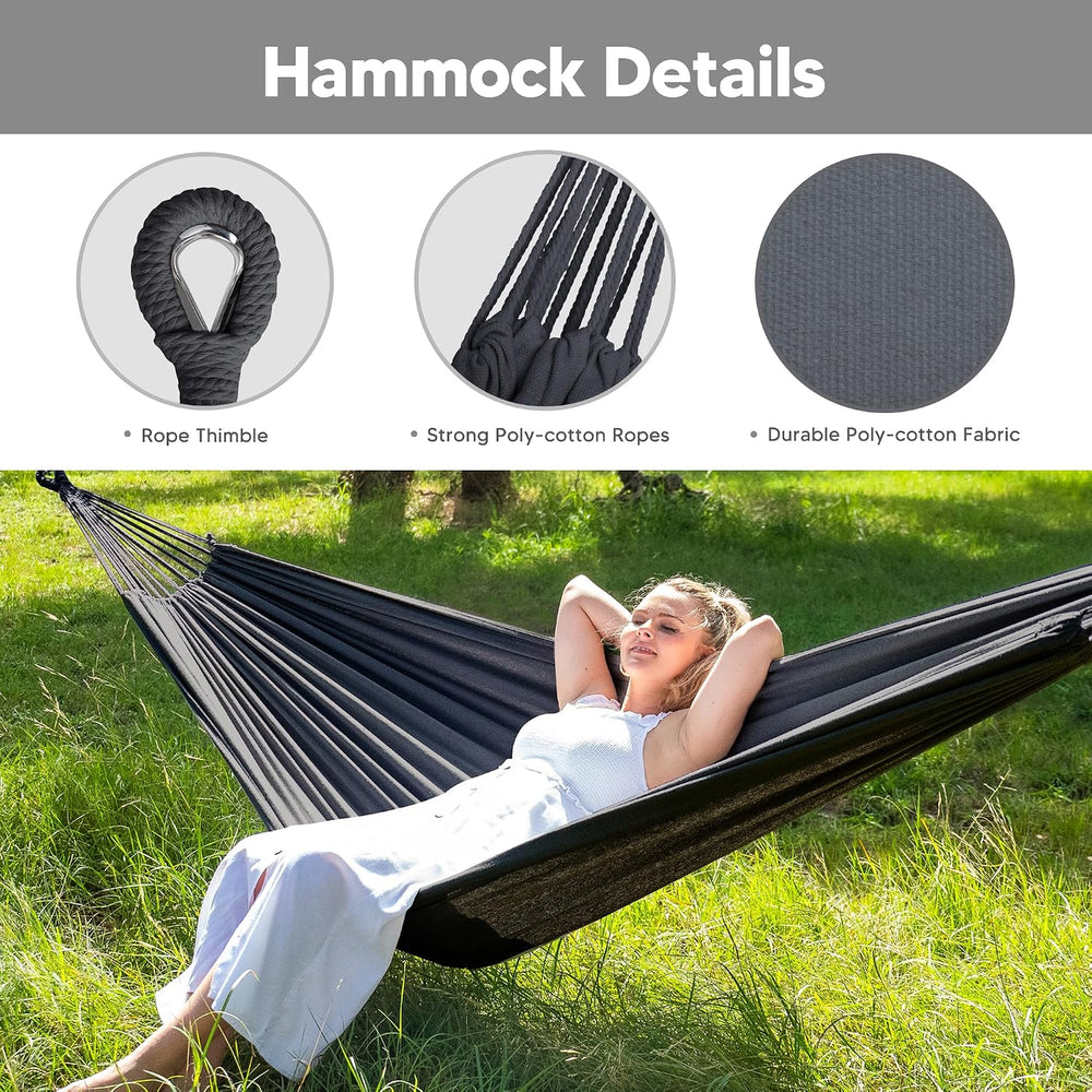 SUNCREAT Hammocks Standing Patio Hammock, Portable Hammock with Stand Foldabl...