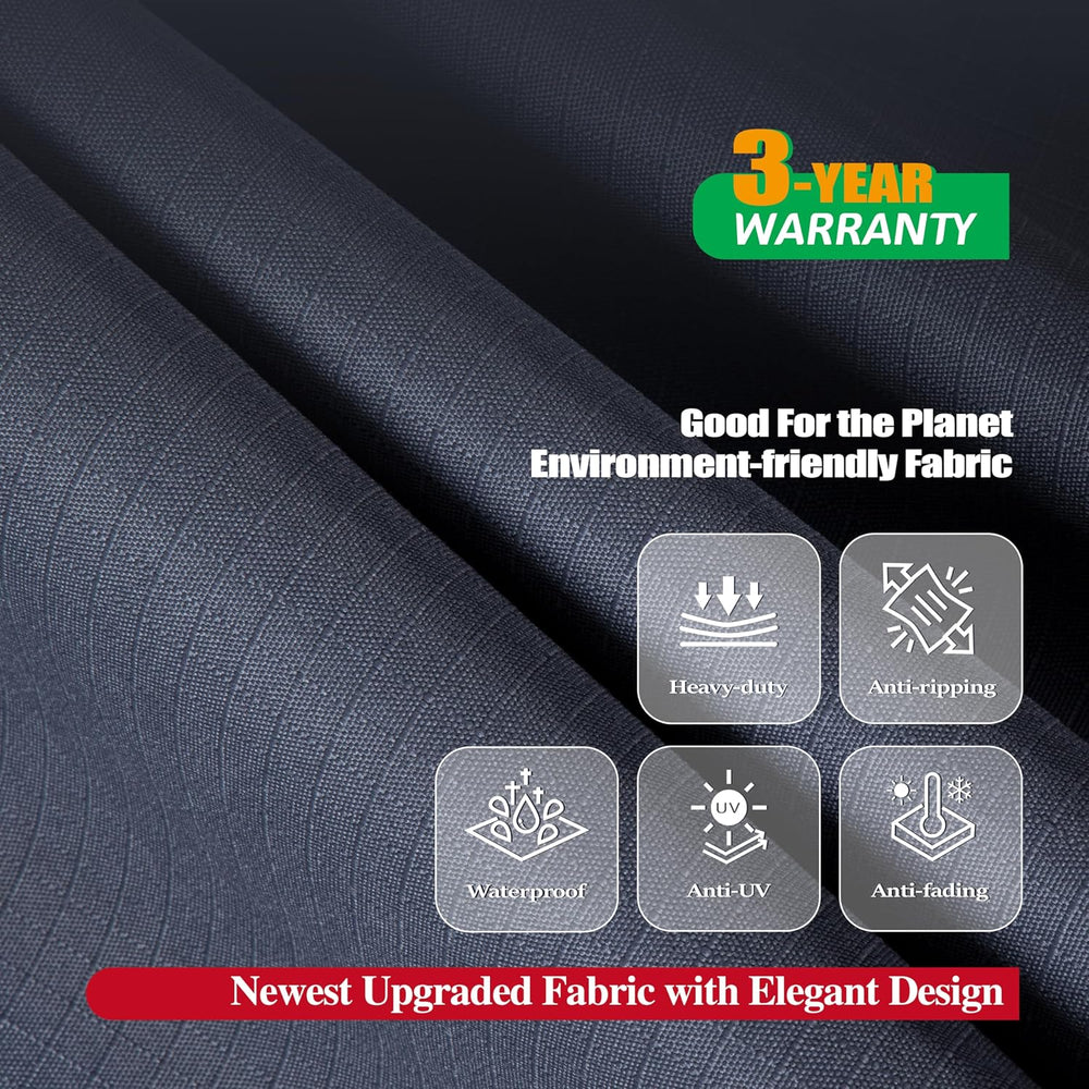 F&J Outdoors I Shape 3-Seater Patio Sofa Covers, Grey, 82"W x 39&quo...