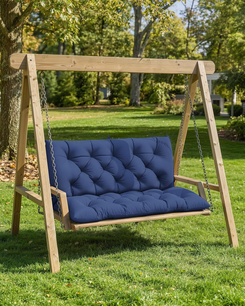 Porch Swing Cushion with Backrest 2-3 Seater Outdoor Bench Cushions Waterproo...