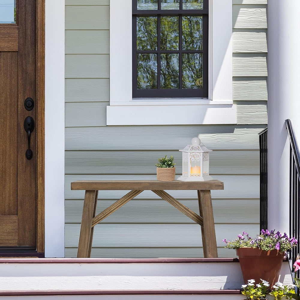 Wnutrees Sawmill Solid Wood Bench, 30" Farmhouse Entryway Bench, Natural