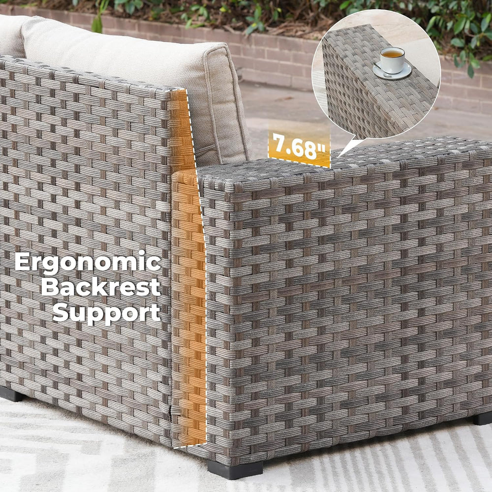 ovios 16 Pieces Patio Furniture Set, Outdoor Wicker Sectional Sofa Couch with...