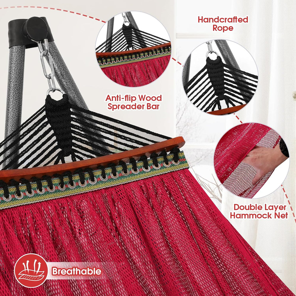 Goutime Collapsible Hammock Stand with Carry Bag, 550lbs,Portable,Red