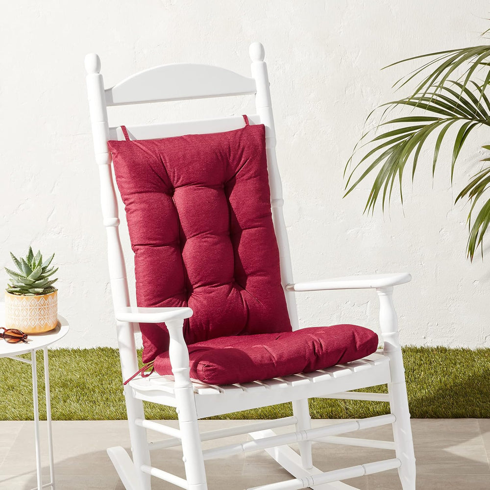 Rocking Chair Cushion Premium Pads Non Skid Slip Backed Set of Upper and Lowe...