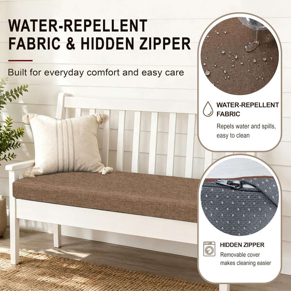 Nordjager Outdoor Bench Cushion, 48 x 18 Inch Waterproof Patio Cushion