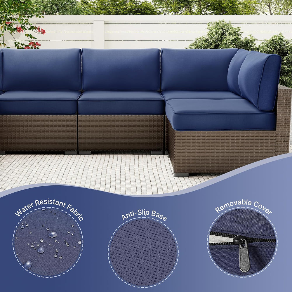 SUNCOZE 14-Piece Outdoor Cushions for Patio Furniture, 25.6"x25.6" ...