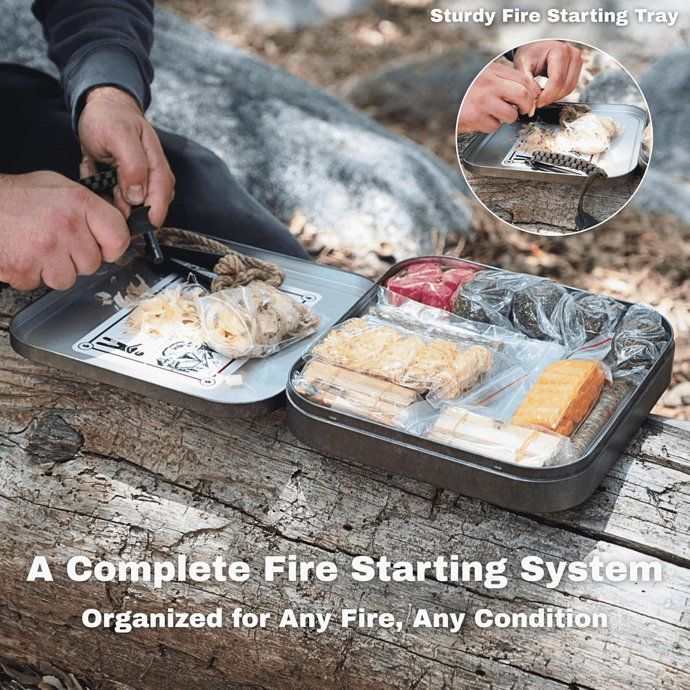 TinFerno Fire Starting Kit – 100pc Fire Starter for Campfires, Ferro Rod, Mag...